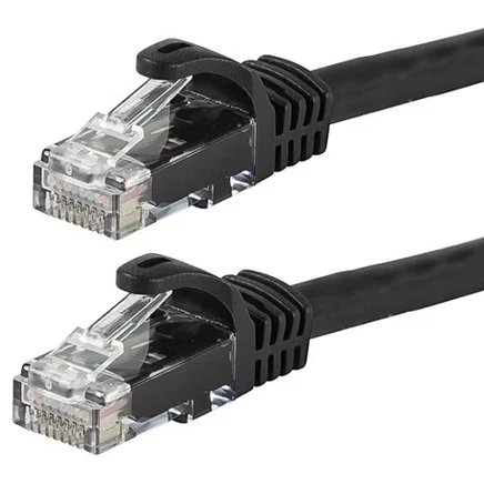 Патч-кабель Cat5e Ethernet - 0,5 фута - Черный | Сетевой Интернет-кабель - RJ45, многожильный, 350 МГц, UTP, Чистый оголенный медный провод, 24AWG - Flexboot