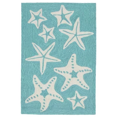 Ковер Lush Decor Capri Starfish для улицы и дома, бирюзовый