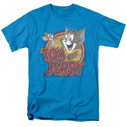 Мужская футболка Tom and Jerry Water Damaged, бирюзовая