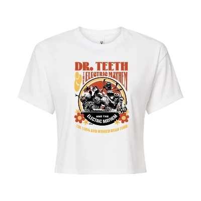Женская - - Dr. Teeth: Укороченная футболка с графическим принтом Long & Winded Tour белого цвета