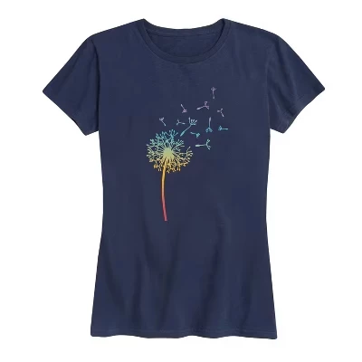 Женская футболка Instant Message Rainbow Dandelion, синяя