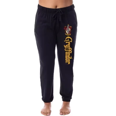Женские пижамные брюки Hogwarts House Gryffindor Sleep Jogger Черный черный