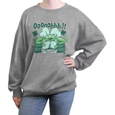 Толстовка Junior's Little Green Men Shamrocks, серая