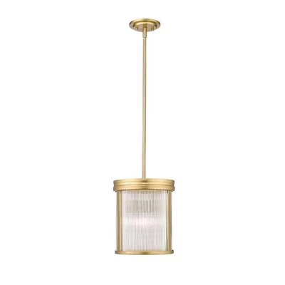 Подвеска Carnaby 3-Light - Матовая черная сталь с ребристым стеклом, регулируемая яркость, золото с влагостойкостью