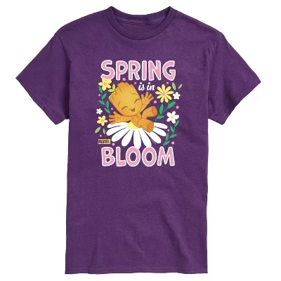 Мужская футболка с коротким рукавом и рисунком Guardians of the Galaxy Spring Is In Bloom фиолетового цвета