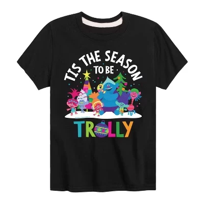 Футболка для мальчиков Trolls «Рождество», черная