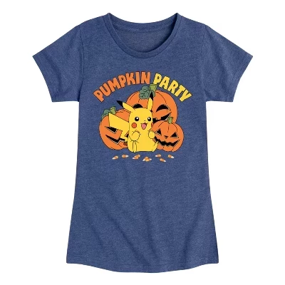 Футболка для девочек Pokemon Pumpkin Party, синяя