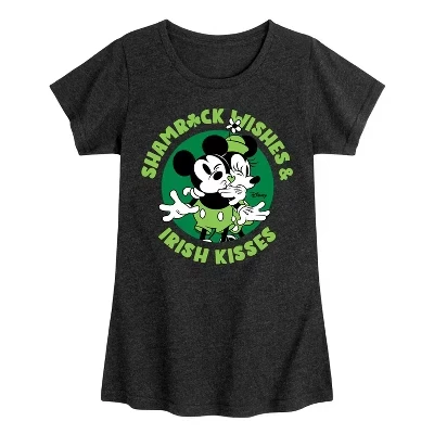 Футболка для девочек Disney Shamrock Wishes, черная