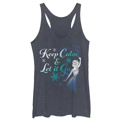 Женская майка Elsa Keep Calm Racerback синего цвета