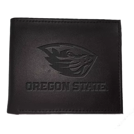 Evergreen NCAA Oregon State Beavers Черный кожаный двойной кошелек с официальной лицензией и подарочной коробкой