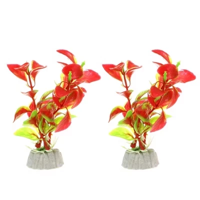 Декорация для аквариума Unique Bargains, набор 2 шт, 10 см, красные