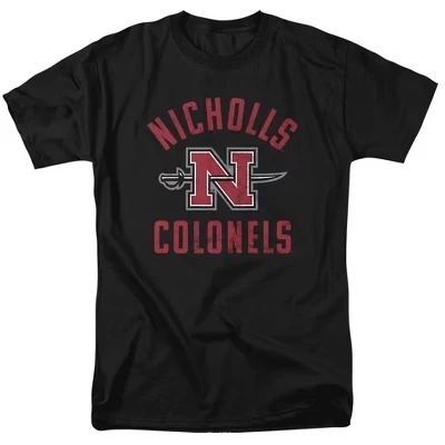 Мужская футболка NCAA Nicholls, логотип Colonels, черная