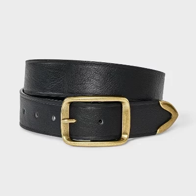 Скошенная пряжка с металлическим наконечником для ремня - ™ Black