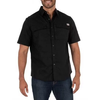 Мужская рабочая рубашка с коротким рукавом и вентилируемой спинкой Performance Work Shirt черного цвета