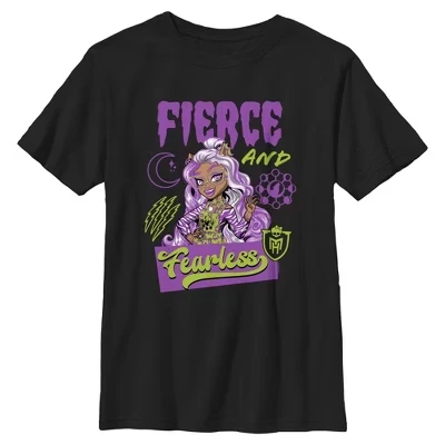 Футболка для мальчиков Clawdeen Fierce And Fearless черная