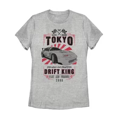 Женская футболка Universal Tokyo Drift King, серый меланж