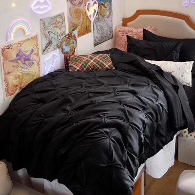 Комплект постельного белья Bed in a Bag с постельным бельем, всесезонное постельное белье Solid Diamond Pintuck, роскошный комплект постельного белья GentleSoft™ в складку, подарок для всей семьи