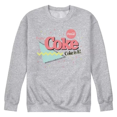 Мужская флисовая толстовка в стиле ретро Coca -Cola Is It с графическим рисунком athletic heather