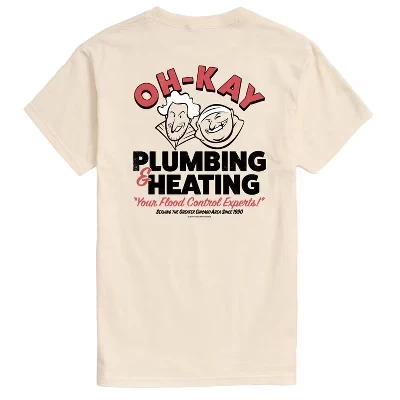 Мужская футболка Ohkay Plumbing с коротким рукавом и рисунком кремового цвета
