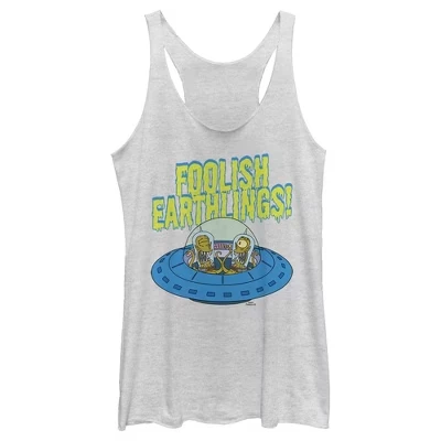 Женская спортивная майка Foolish Earthlings Racerback белого цвета