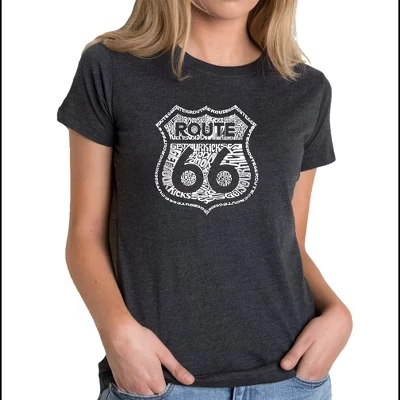 Женская футболка премиум-класса Blend Word Art - Получите удовольствие от Route 66 black