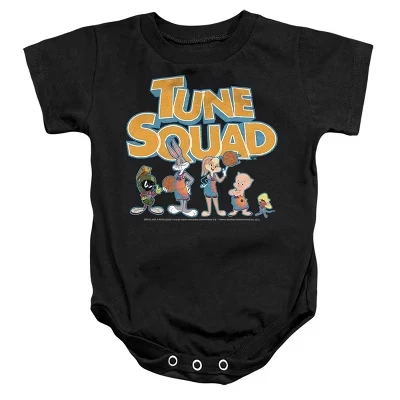 Детское боди с надписями Baby 2 Tune Squad черный