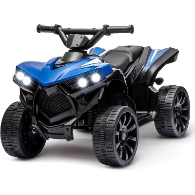 6V Ride on Toy, Детский квадроцикл на 4 колесах с максимальной скоростью 1,8 миль в час, износостойкие колеса, Музыка и ножная педаль, Электрический квадроцикл для детей ясельного возраста синего цвета
