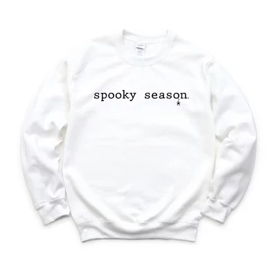 Пишущая машинка Spooky Season - женская толстовка с рисунком белого цвета