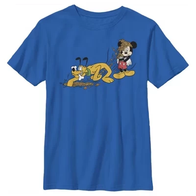 Футболка для мальчиков Disney Микки и Гуфи, синяя