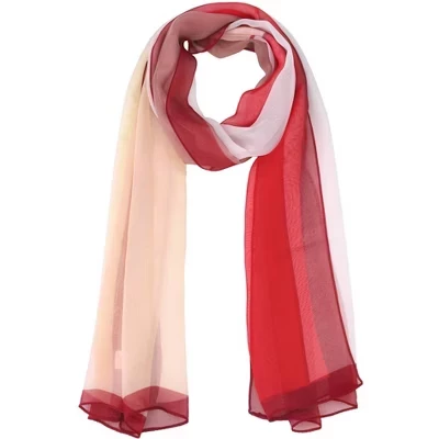 Women's Color Block Vintage Gradient Geometry Silky Neckerchief Wrap for Casual 1 Pc srtipe-1