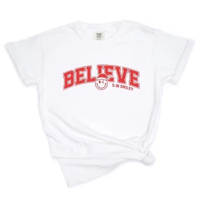 S.W.Smiley Varsity Believe - Женская одежда, окрашенная в белый цвет