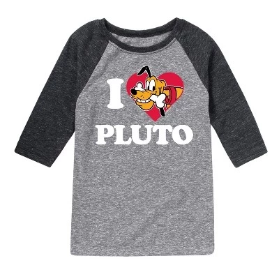 Футболка с графическим рисунком I Love Pluto Raglan черного цвета