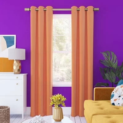 Штора Sun Zero Harper Bright Vibes, блэкаут, оранжевая