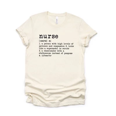 Женская футболка Nurse Definition с коротким рукавом и графическим принтом кремового цвета