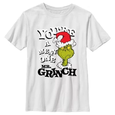 Футболка с рисунком Dr. Seuss Christmas Mean One для мальчиков, белая