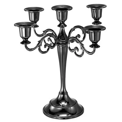 Канделябр Unique Bargains на 5 свечей, черный