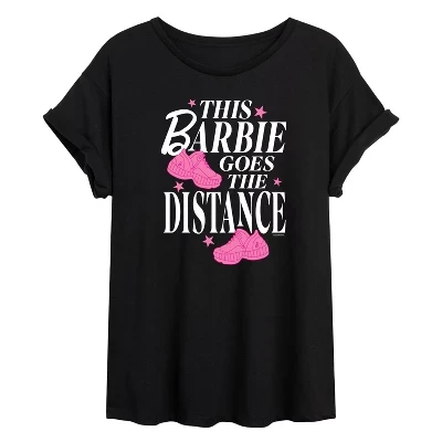 Женская футболка Barbie Goes The Distance оверсайз, черная