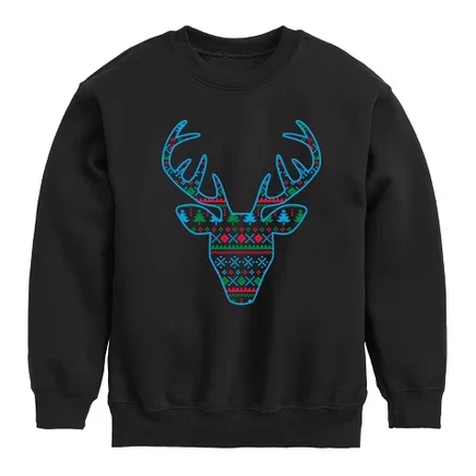 Детский свитшот Instant Message Pixel Deer, чёрный