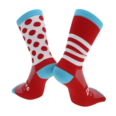 Cycling Athletic Socks Sweat-Absorbent Anti-Odor Anti-Friction Outdoor Nylon Neutral and Universal 1 Pair green, red