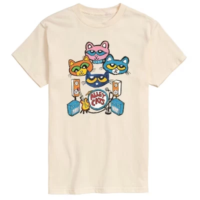 Мужская футболка с коротким рукавом и рисунком кота Пита - Alley Cats Heads кремового цвета