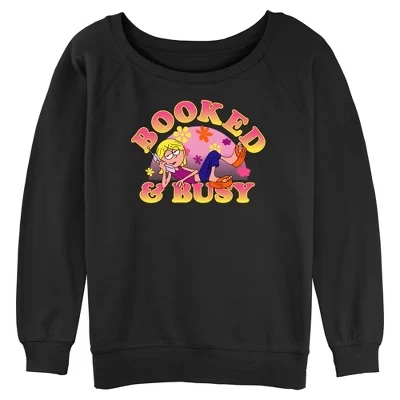 Женская толстовка Booked And Busy для юниорок черного цвета