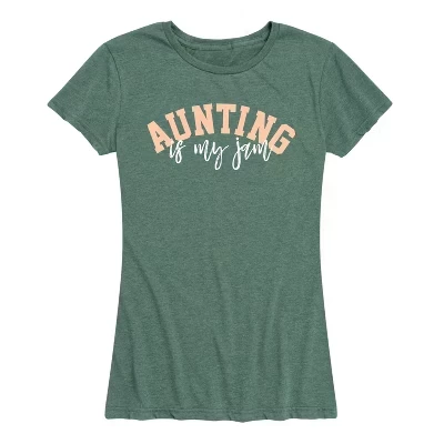 Женская футболка с коротким рукавом Aunting Is My Jam с графическим рисунком heather juniper