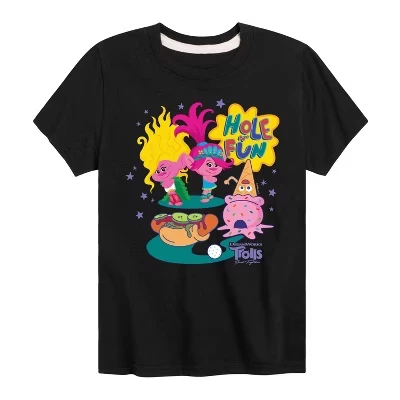 Футболка с коротким рукавом Hole In Fun Viva и Poppy с графическим рисунком черного цвета
