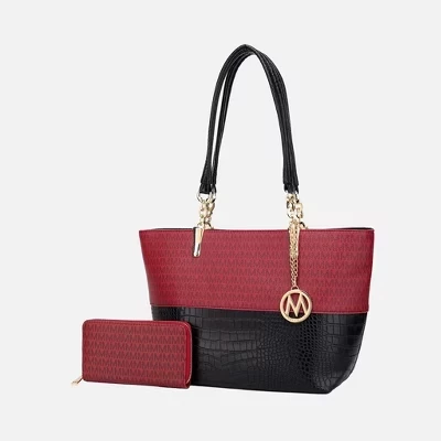 Женская вместительная внутренняя сумка Sasha Tote из веганской кожи от Mia K burgundy