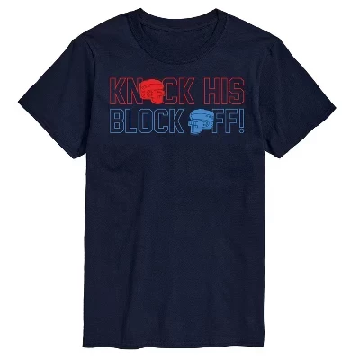 Мужская футболка с коротким рукавом Knock His Block Off, синяя с рисунком