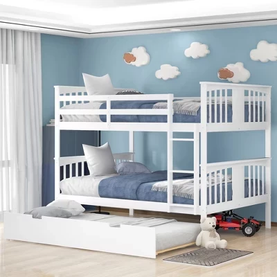 Кровать Harper&Bright Designs с выкатным местом, белая