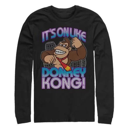 Мужской лонгслив Nintendo Donkey Kong, черный