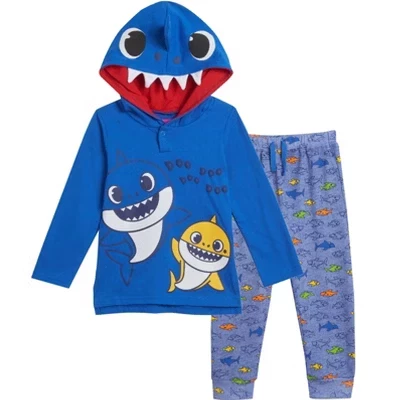 Детский костюм Pinkfong Baby Shark худи и джоггеры, голубой