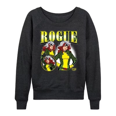 Женская рубашка Rogue Bootleg, легкая французская махровая рубашка с широким вырезом и длинным рукавом, с графическим рисунком heather charcoal