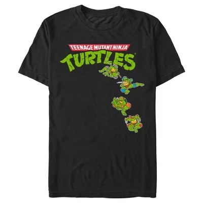 Мужская футболка с логотипом Jumping Turtles, черная